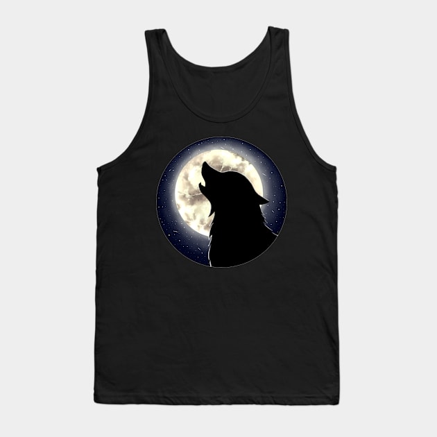 Wolf and Moon Tank Top by Design_Amorim